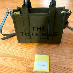 Marc Jacobs The Leather Mini Tote Bag Bronze Green